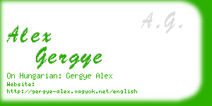 alex gergye business card